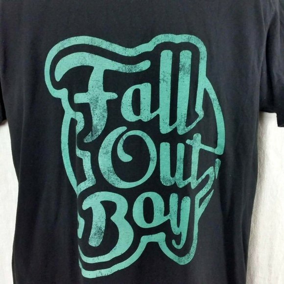 Fall Out Boy Save Rock and Roll Tour 2013 Mens Large Black Tee Shirt Short Sleev - Picture 1 of 8
